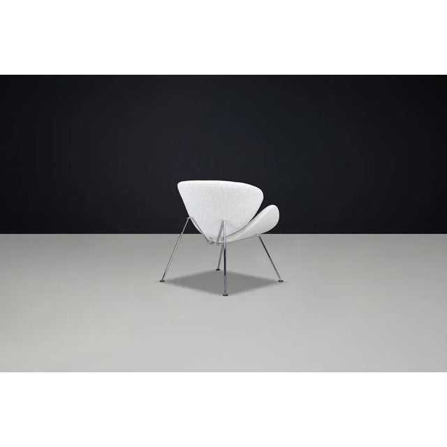 Metal Slice Lounge Chair with Bouclé Upholstery attributed to Pierre Paulin for Artifort, Netherlands, 1970s For Sale - Image 7 of 10