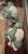 Chinoiserie Pair of Vintage 18″ Green Ceramic Foo Dogs — Opposing Stance — Excellent Condition For Sale - Image 3 of 5