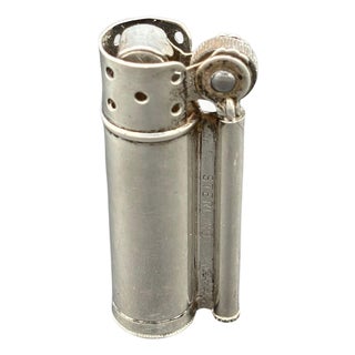 1940s WW2 Sterling Silver Vintage Dunhill Military Trench Service Lighter For Sale