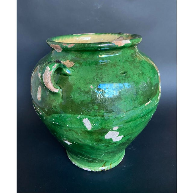 Antique South-West French Green Glazed Terracotta Jar, 1890s For Sale - Image 6 of 7
