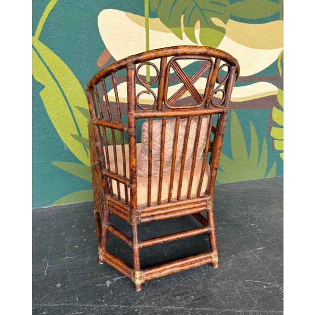 Wood Brighton Tortoiseshell Bamboo Armchair For Sale - Image 7 of 11
