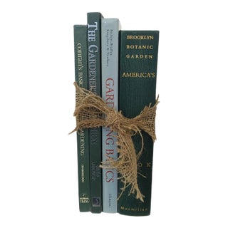 1990s Vintage Gardening Books Green Coffee Table Decor Books Set of 4 For Sale