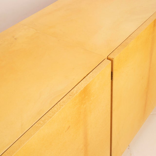Mid-Century Modern Italian Parchment and Brass Sideboard from Tura Milano, 1970s For Sale - Image 14 of 18