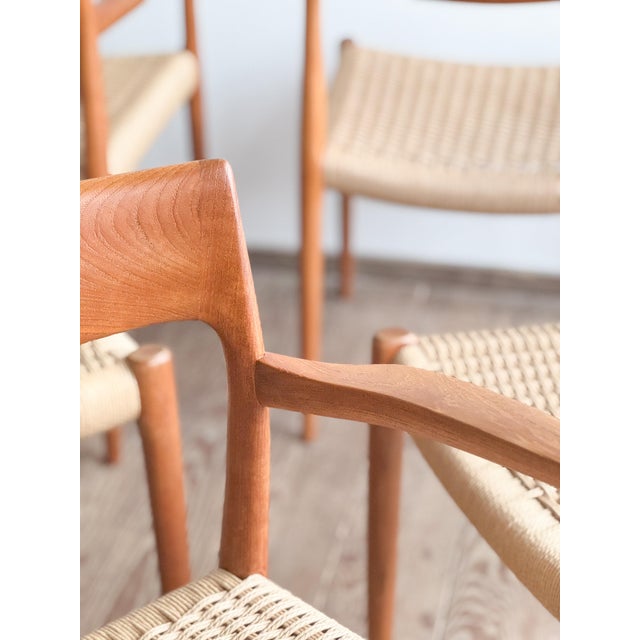 Mid-Century Danish Teak Dining Chairs #57 & 77 by Niels O. Møller, J. L. Moller, Set of 8 For Sale - Image 3 of 15