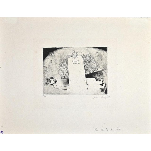 La Tombe du Pére or The Father's Grave is a rare etching and dry-point, hand-signed in pencil in the lower right margin...