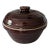 Antique Glazed Stoneware Casserole Dark Brown/Stamped For Sale