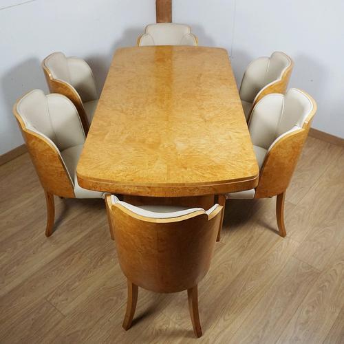 Wood Art Deco Six Seater Dining Suite, 1930s, Set of 7 For Sale - Image 7 of 18