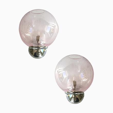 Sculptural Pink Pulegoso Murano Glass Wall Sconces by Simoeng, Set of 2 For Sale - Image 9 of 9