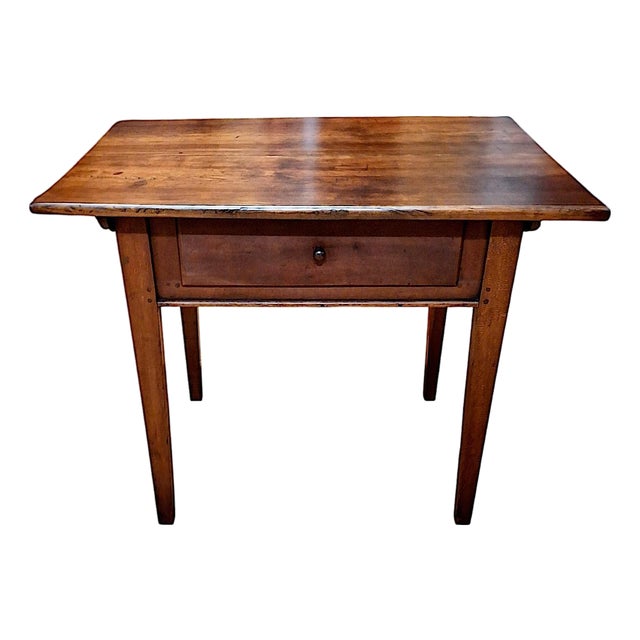 19th-Century American Cherry Folk Art Table For Sale