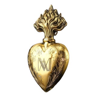 Antique Silver Gilt Heart Perfume Bottle, 1800s For Sale