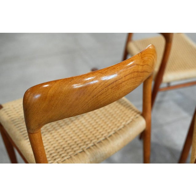An exceptional and increasingly hard-to-find mixed set of six original Danish Modern dining chairs by famed designer Niels...
