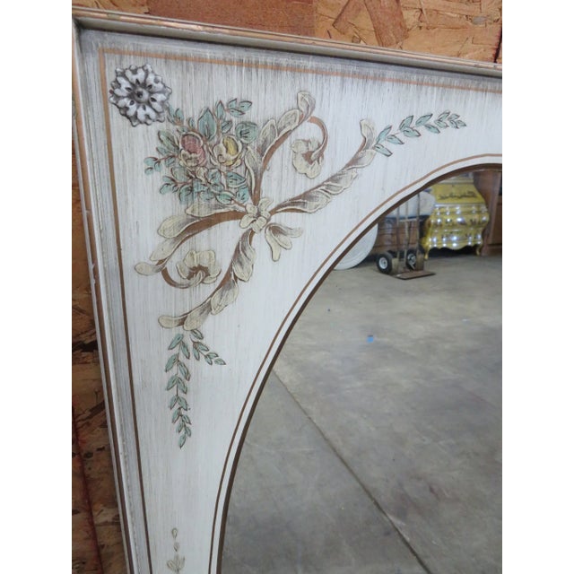 Shabby Chic Mid 20th Century Hand Painted Italian Style Mirror For Sale - Image 3 of 4