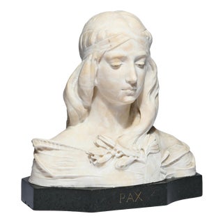 Remo Merlina, PAX White Sculpture, 19th Century, Marble For Sale