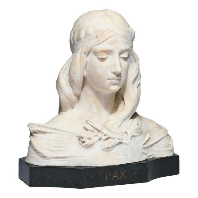 Remo Merlina, PAX White Sculpture, 19th Century, Marble For Sale