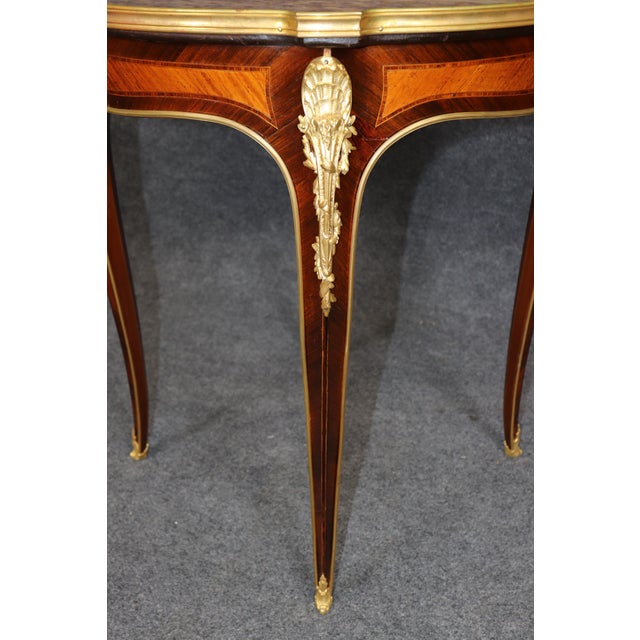 Brown Late 19th C French Louis XV Style Marble Top Bronze End Table by Sormani For Sale - Image 8 of 11