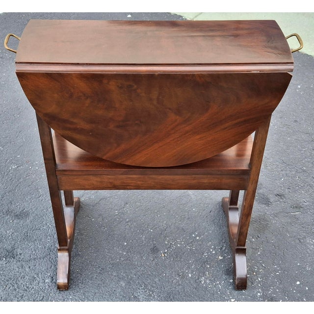 Pair of Biggs Furniture Regency Style Mahogany Drop-Leaf Serving Tables For Sale - Image 9 of 13