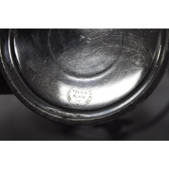 Antique Simpson Hall Miller Art Nouveau Silver Plated Sugar Bowl W Glass Insert For Sale - Image 16 of 17