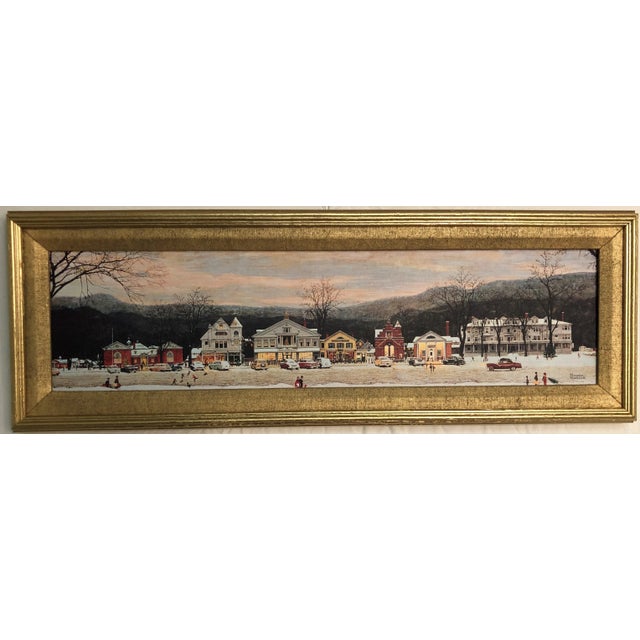 City Life, Oil on Canvas, Signed on the Bottom - 11" x 31.5"