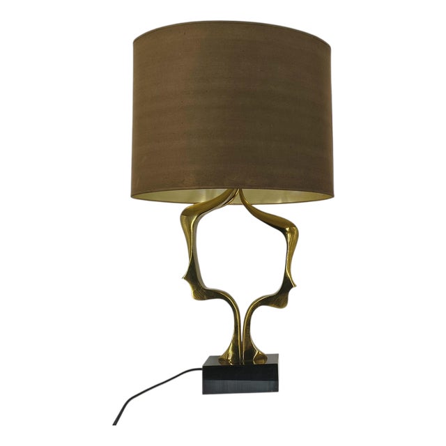 Bronze Table Lamp attributed to Willy Daro, 1970s For Sale