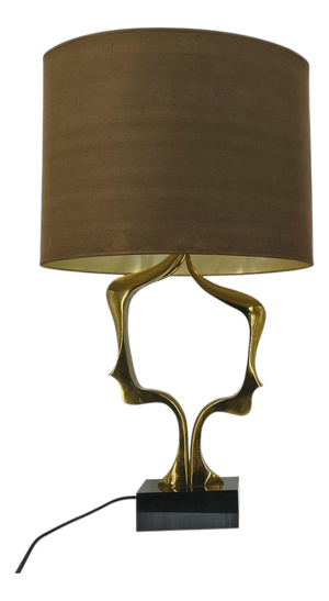 Bronze Table Lamp attributed to Willy Daro, 1970s