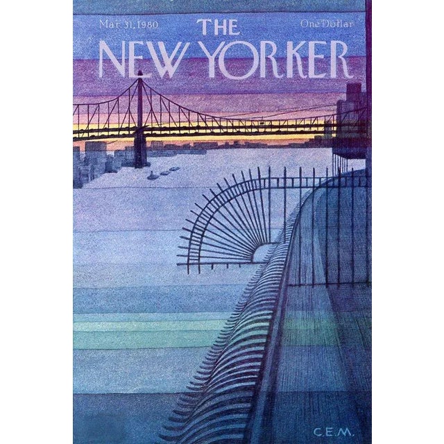 Original vintage New Yorker magazine cover dated March 31, 1980 featuring a City Life and New York City theme. Based on an...