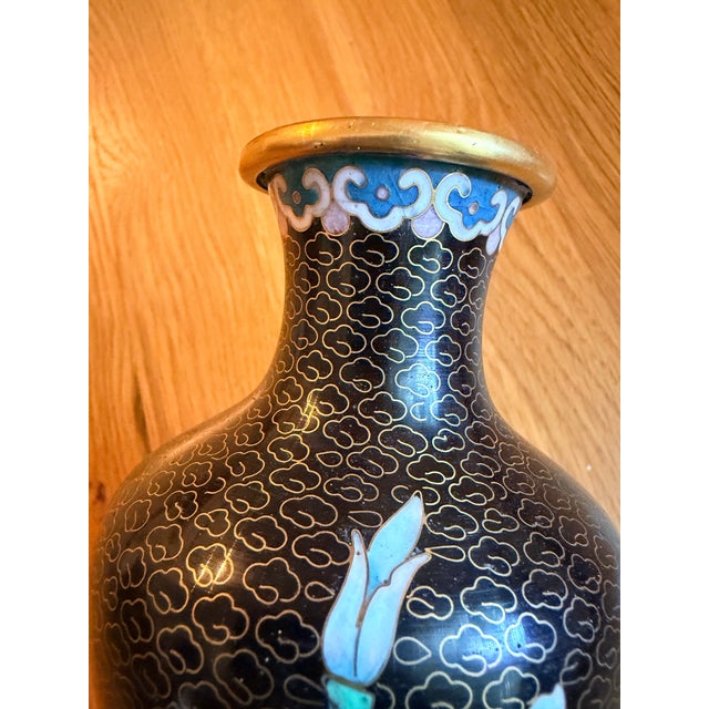 Vintage Chinese Cloisonné Vase For Sale - Image 10 of 10