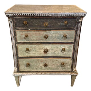 Swedish Gustavian Empire Style Painted Chest For Sale