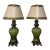 Vintage Murano Glass Table Lamps - Barovier & Toso Style Olive Green - a Pair For Sale