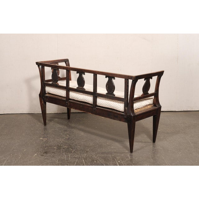 Wood Italian 19th C. Lyre Splat Back Sofa Bench For Sale - Image 7 of 12
