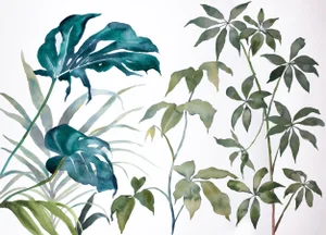 "Plant Study No. 109" Contemporary Original Watercolor Painting by Elizabeth Becker