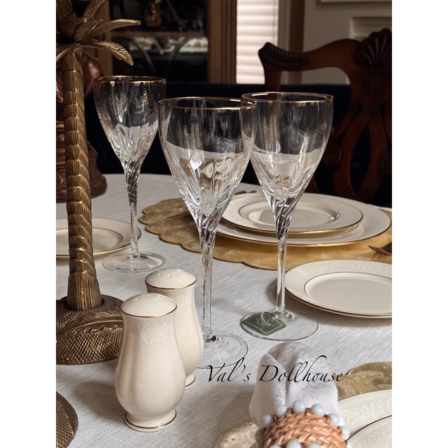 1990s Lenox Encore Gold Water & Wine Goblets - Set of 15 For Sale - Image 14 of 16