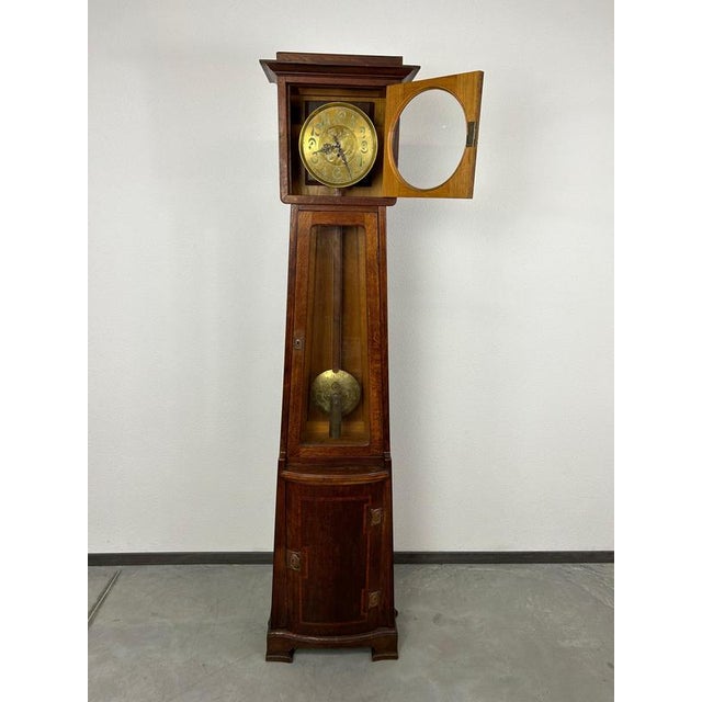 Art Nouveau Longcase Clock, 1890s For Sale - Image 3 of 17