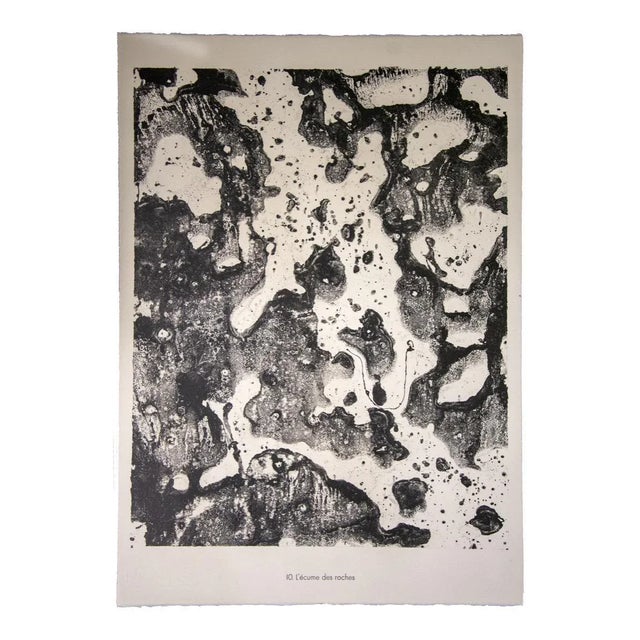 L'écume des roches is an original B/W lithograph realized by the French founder of Art Brut, Jean Dubuffet Very good...