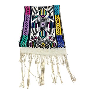 Vintage Embroidered Folk Art Style Table Runner For Sale