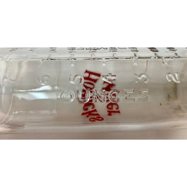 Vintage Glass Horlicks 8 Ounce Mixer Measuring Jar With Metal Strainer From England For Sale - Image 4 of 10