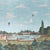 An eye-catching, artfully expansive panorama, Promenade 4-Panel Set features hot-air balloons floating above 18th-century...