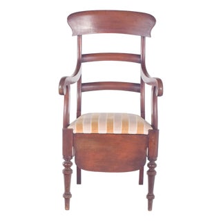 Pen Chair with Light Striped Upholstery, 1890s For Sale