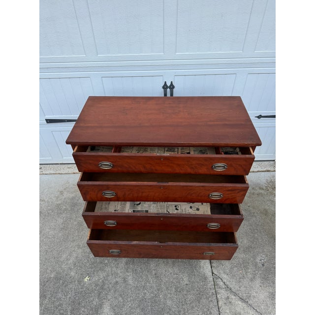 Wood 19th Century Antique Cherry Hepplewhite Chest For Sale - Image 7 of 12