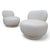 Mid-Century Modern Postmodern Swivel Pouf Lounge Chair Reupholstered in Boucle - Pair For Sale - Image 3 of 5