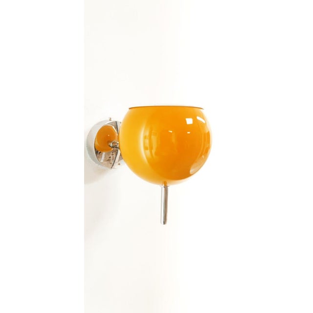 Silver Space Age Adjustable Chrome and Yellow Wall Light For Sale - Image 8 of 10