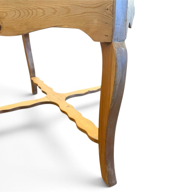 Brown Antique Swedish Pine Round Dining Table For Sale - Image 8 of 8