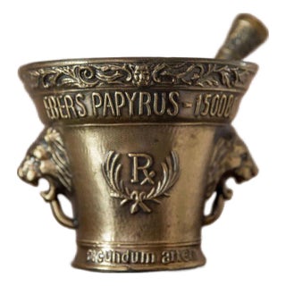 Mid 20th Century Brass Mortar and Pestle For Sale