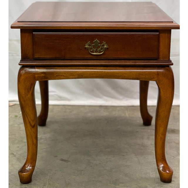 Vintage Cherry Queen Anne Chippendale Style Side Tables Pair Chairish