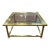 Unmarked Master Craft Brass Glass Top Coffee Table For Sale