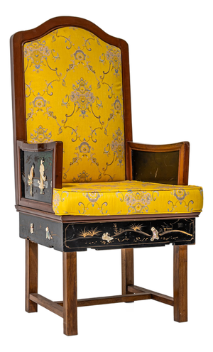 Armchair with Chinoiserie Lacquer Decoration, 1920s