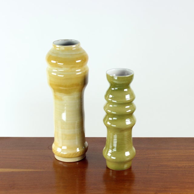 Mid-Century Ceramic Vases, Former Czechoslovakia, 1960s, Set of 2 For Sale - Image 4 of 12