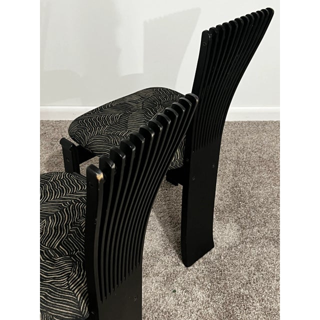 1980s Post-Modern Memphis Style Low Profile Totem Chairs by Torstein Nilsen for Westnofa - Set of 4 For Sale - Image 11 of 12