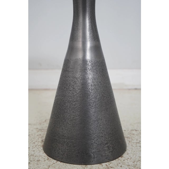 Modern Pair Modern Design Distressed Aluminum End Tables For Sale - Image 3 of 9