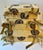 Set of three nesting boxes in Asian Chinese Fabric with symbols for good luck and double happiness. The boxes fit inside...