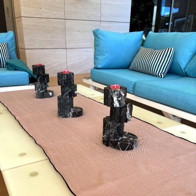 Early 21st Century Candleholder in Black Marble by Forzini For Sale - Image 5 of 10